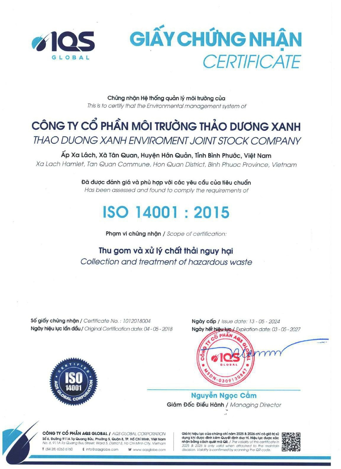 Chứng Nhận ISO 9001